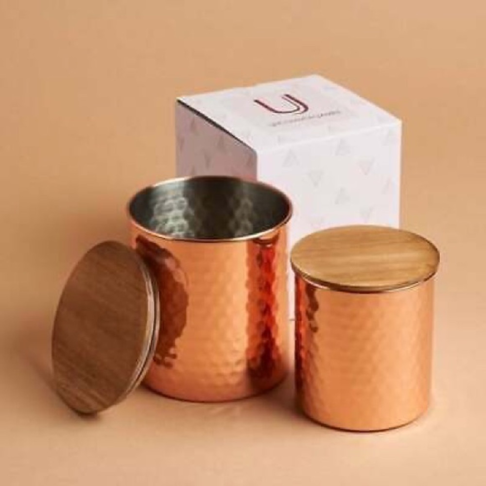 UNCOMMON JAMES Hammered Copper Canisters - Picture 2 of 4